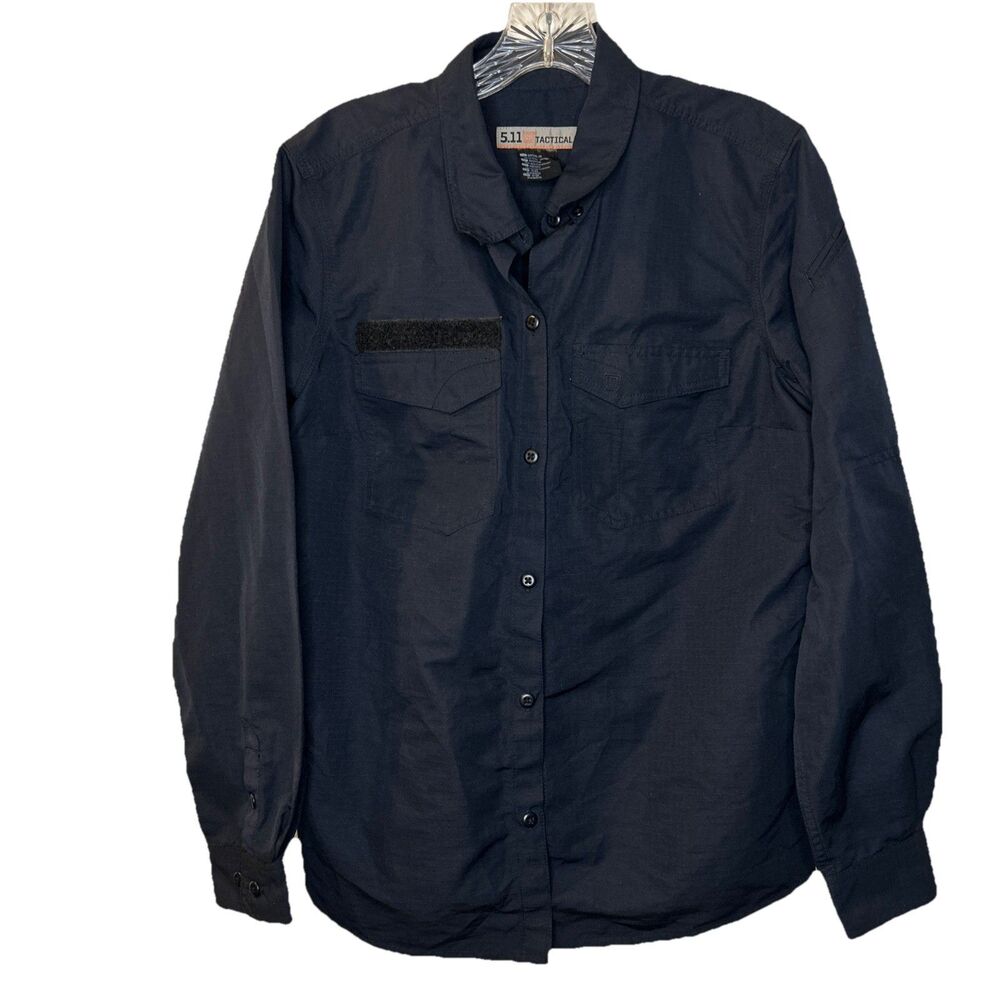 5.11 Tactical Blue Long Sleeve Shirt Medium Polyester Cotton Unisex Adults